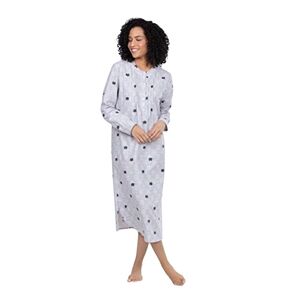 Addison Meadow Plaid Cat Print Flannel Large Night Shirt Womens Sleepshirt Midi